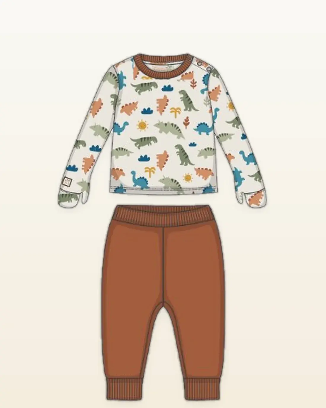 Child in the Cozy Wiggle two-piece pajama set, running outdoors with friends